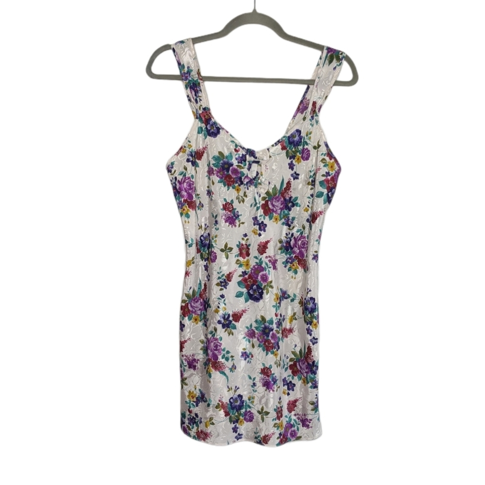 VTG Adonna Floral Slip Lingerie Dress Nature - Picture 5 of 7